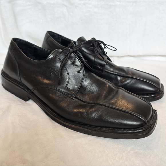 Pikolinos Black Square Toe Lace Up Oxford Loafers EU 44 (US 10 - 10.5) - Picture 1 of 12
